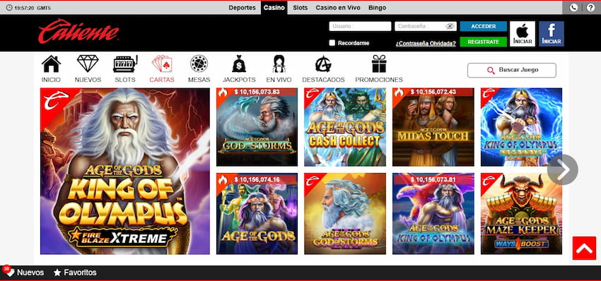 Caliente Casino MX Homepage